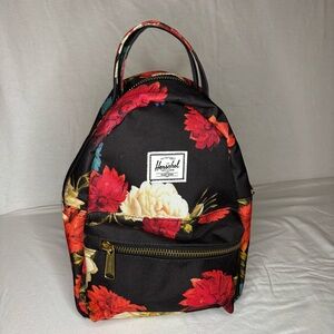 Classic Mini Herschel Supply Co Nova Black Floral Backpack Whimsigoth Feminine
